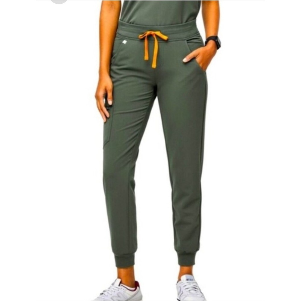 Figs Zamora Jogger Scrub Pants Olive Green 4XLR Yoga Waistband 1SW200001